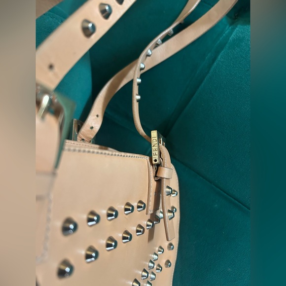 Fendi Leather Studded Camel mid size (see PIC) Shoulder/hand Bag - Picture 6 of 10